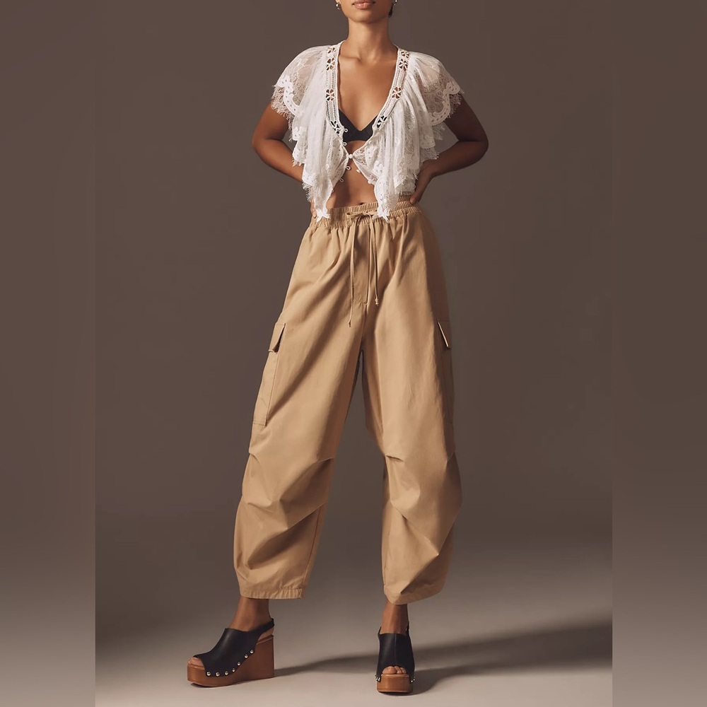 By Anthropologie Oversized Utility Pants Size M Cotton Very Good Condition